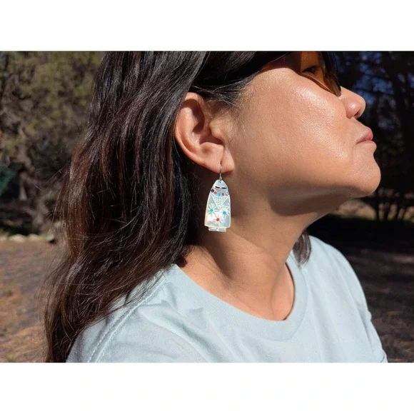Native American Earrings Zuni Kachina Corn Maiden Southwest Jewelry‎ ***